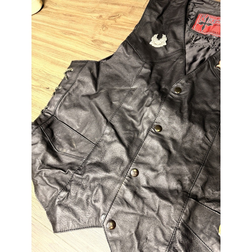 Vintage Bikestar Womens Leather Biker Vest Large Harley Davidson - Picture 6 of 10